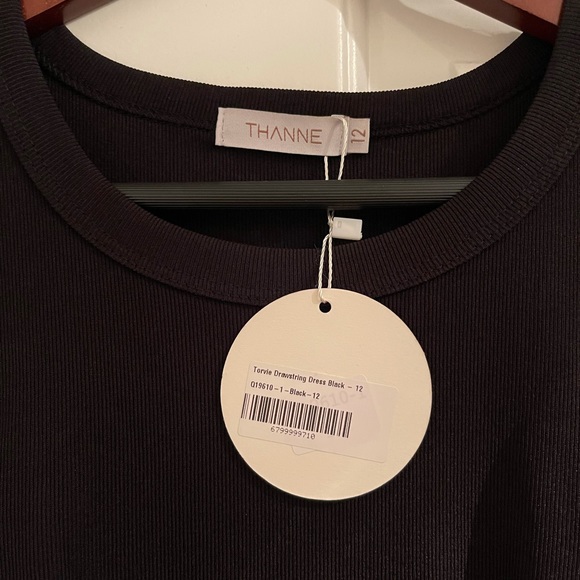 SOLD Torvie Drawstring Dress Black - Picture 6 of 7